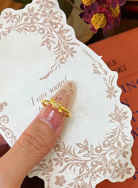 千夕足金9996D结绳戒指黄金戒指女款送女友七夕情人节生日礼物