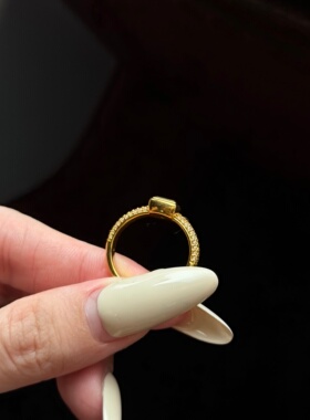 千夕 足金999方糖钻影戒黄金戒指女款求婚情人节生日礼物送女友