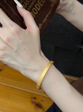 千夕 足金999星光祥云手镯黄金手镯女款七夕情人节生日礼物送女友