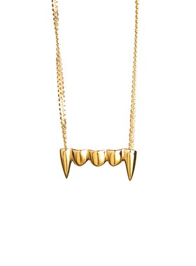 PAM镀金925纯银犬牙项链