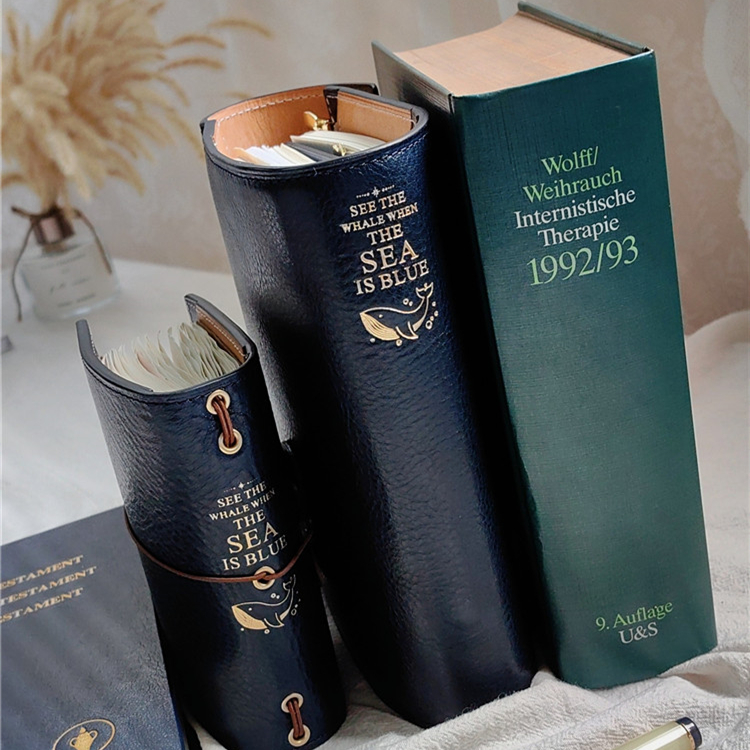 原创【海深时见鲸】高定lux皮活页手帐A5A6A7A8A9TN标准护照 - 图3