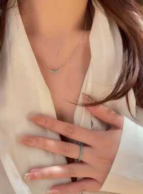 S925帕拉伊巴微笑锁骨链女百搭