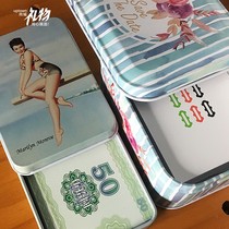 Dormitory Tours Frosted Fabric Waterproof Plastic Cloth Cards Poker Red Middle Mahjong Card Chips Tokens IRON BOX DICE