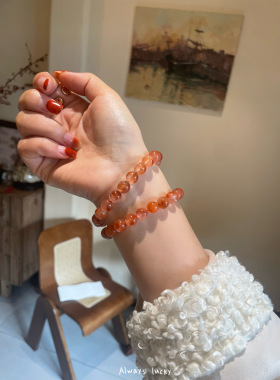 红兔毛天然聚宝盆本命年简约手链