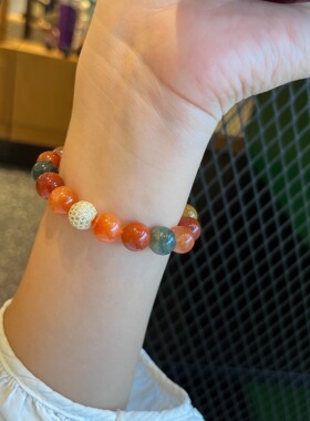 天然福禄寿彩兔毛小众设计手链女