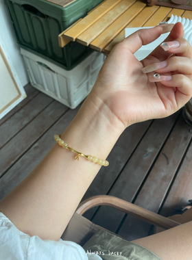 黄金糖玉竹节手链女简约好运礼物