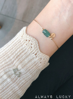 原创绿碧玺招财天然缘美产细镯