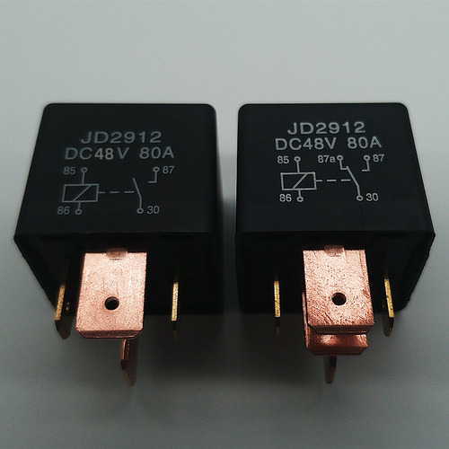 80A汽车继电器36V/48V/60v/72v车用4脚5脚常开常闭大灯空调继电器 - 图0