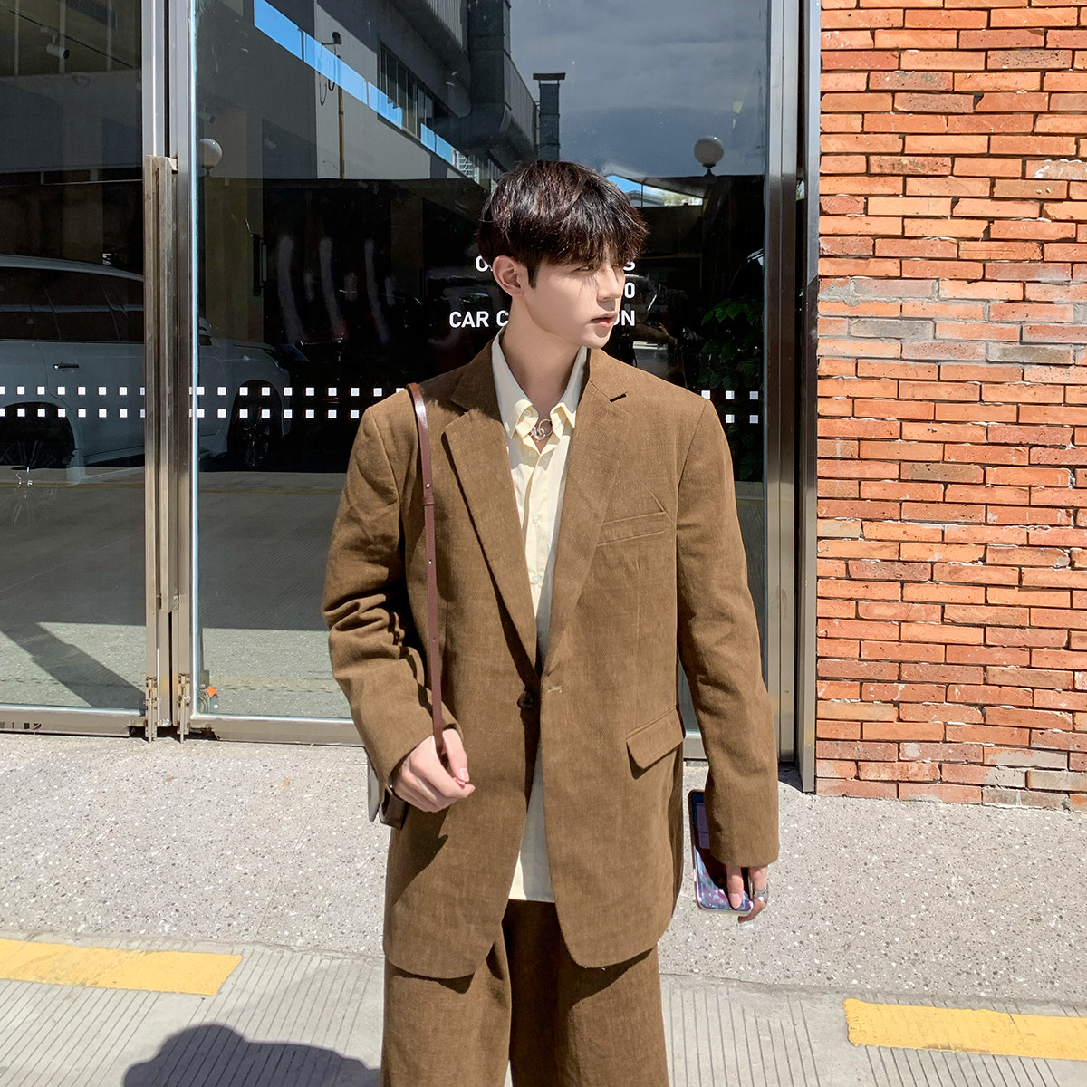 白口阳【首尔十字街区】美拉德色系老钱风西装外套男七分裤套装男,淘宝优惠券,粉丝福利购,淘宝优惠卷