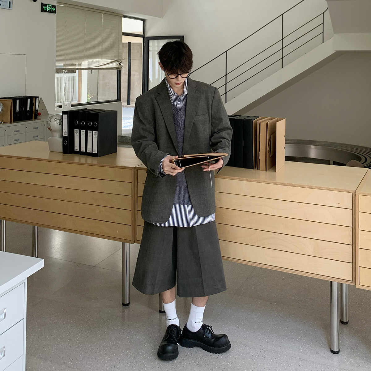 白口阳【首尔十字街区】美拉德色系老钱风西装外套男七分裤套装男,淘宝优惠券,粉丝福利购,淘宝优惠卷