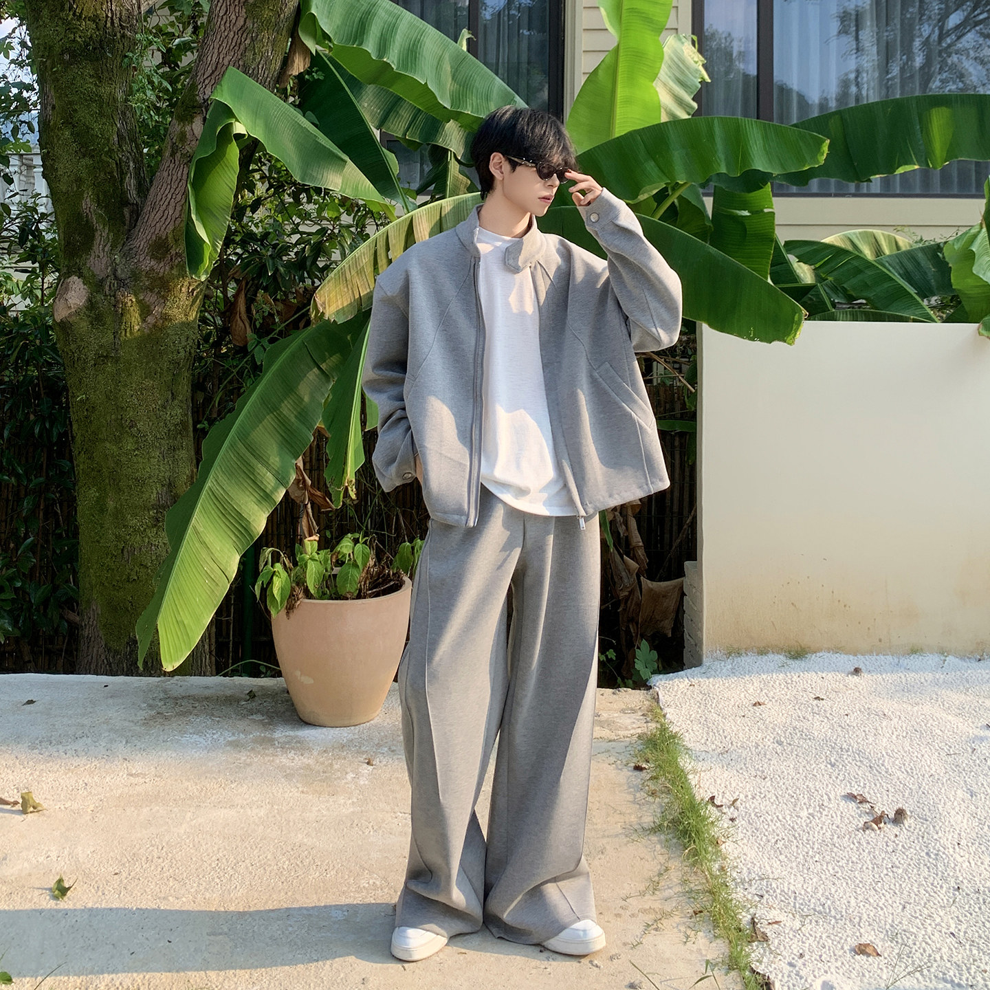 白口阳【〇压战服】空气棉懒人通勤套装男卫衣外套休闲卫裤两件套,淘宝优惠券,粉丝福利购,淘宝优惠卷