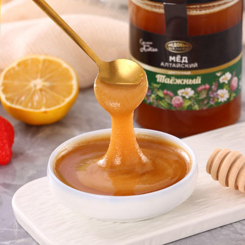 高山森林蜂蜜俄罗斯原装进口天然纯正宗阿尔泰结晶蜂蜜百花土蜂蜜 - 图1