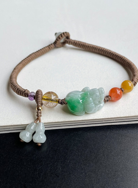 临池小满通用天然翡翠貔貅个性