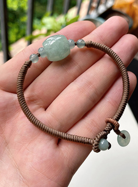 原创手工编织翡翠路路通好运手链保平安转运珠手绳