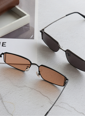 kaka个性窄框墨镜设计师款防紫外线太阳镜男女