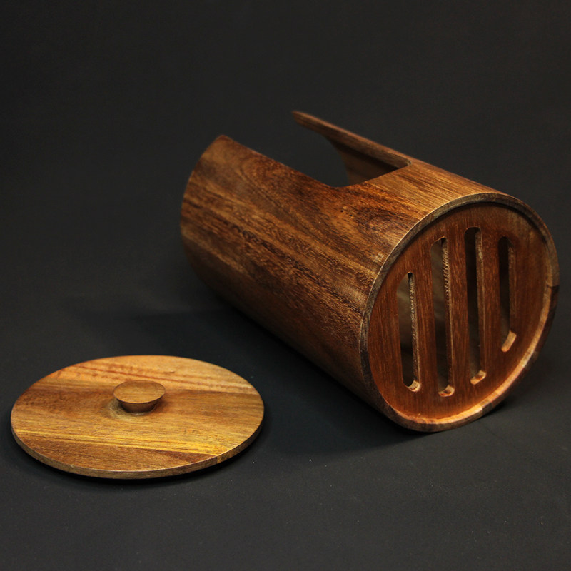 实木茶杯笼建盏收纳筒大茶杯收纳沥水架新中式防尘茶具置物架,淘宝优惠券,粉丝福利购,淘宝优惠卷