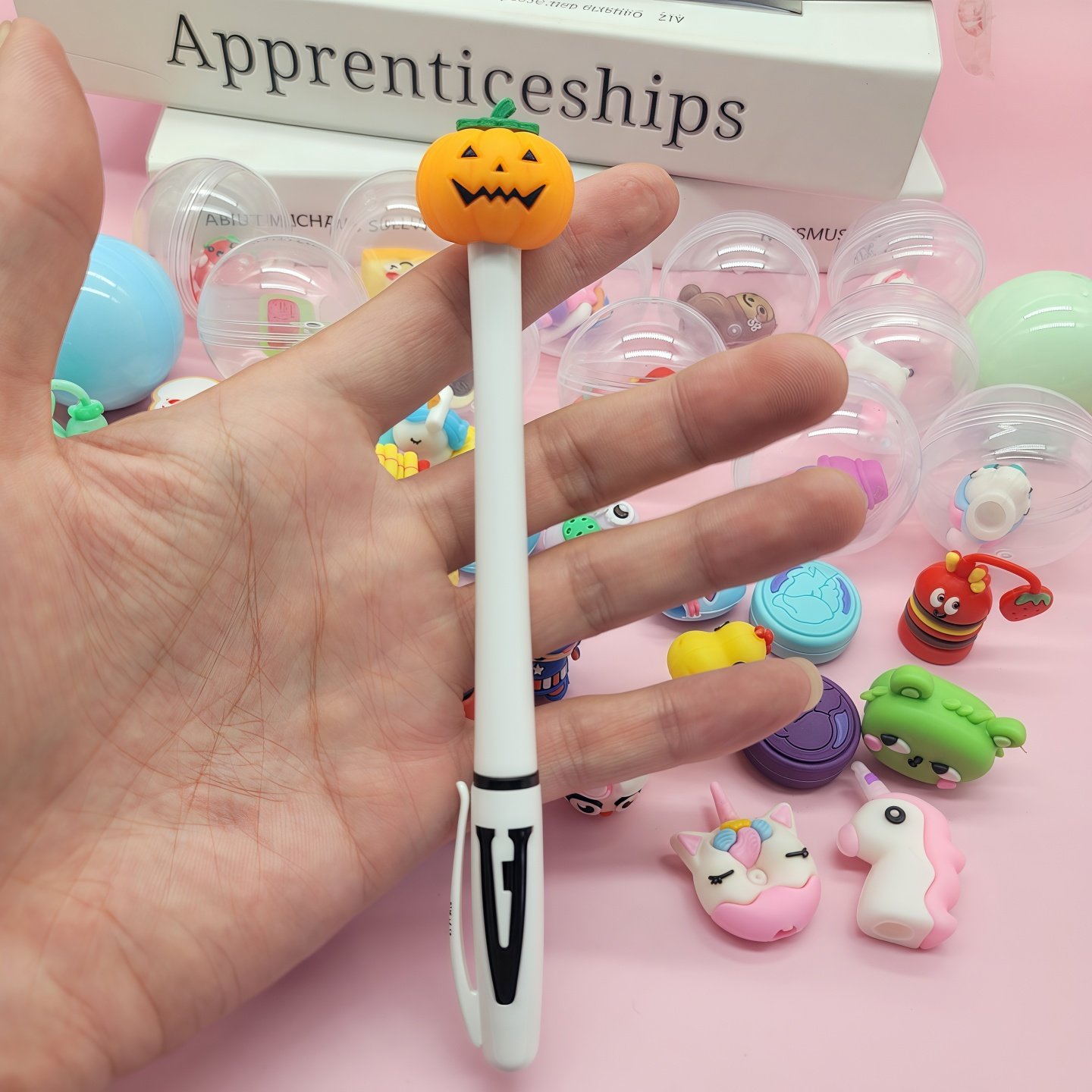 45mm公仔扭蛋50mm印章笔头套卡通玩具彩蛋球游戏机幼儿园奖励礼品 - 图2