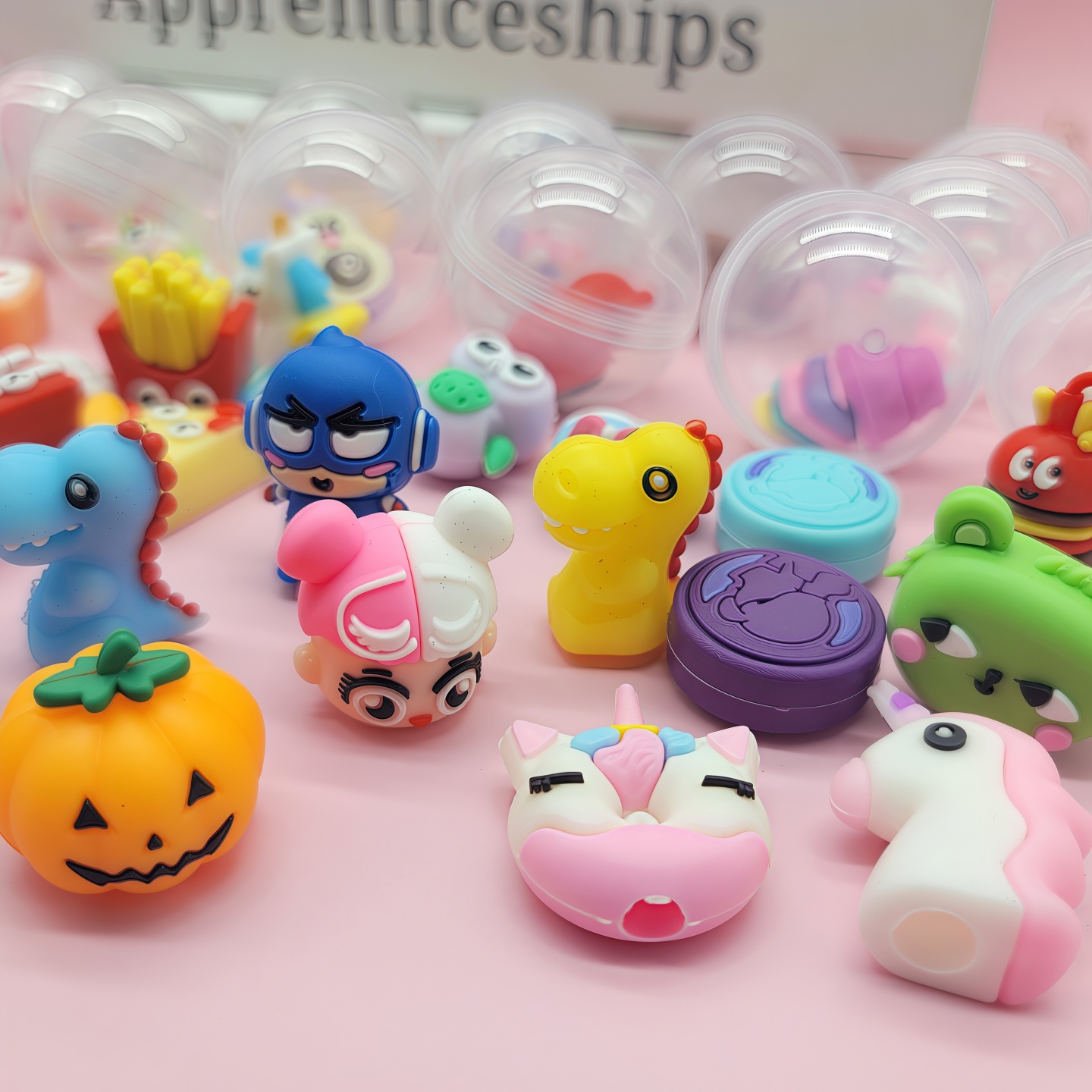 45mm公仔扭蛋50mm印章笔头套卡通玩具彩蛋球游戏机幼儿园奖励礼品 - 图3