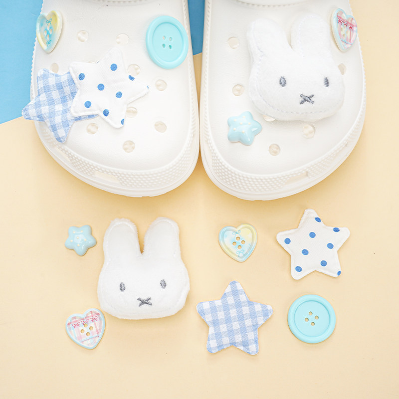 洞洞鞋配饰可爱毛绒米菲兔星星鞋花装饰扣diy配件适配crocs鞋扣,淘宝优惠券,粉丝福利购,淘宝优惠卷