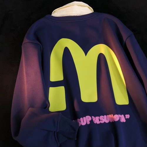 Daiwing 冬日专辑 美式假两件卡通情侣学院长袖拼接领带衬衫卫衣 - 图0