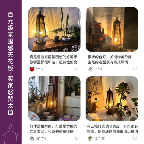 东南亚气氛台灯中古禅意装饰落地灯卧室复古床头灯中式茶桌氛围灯 - 图2