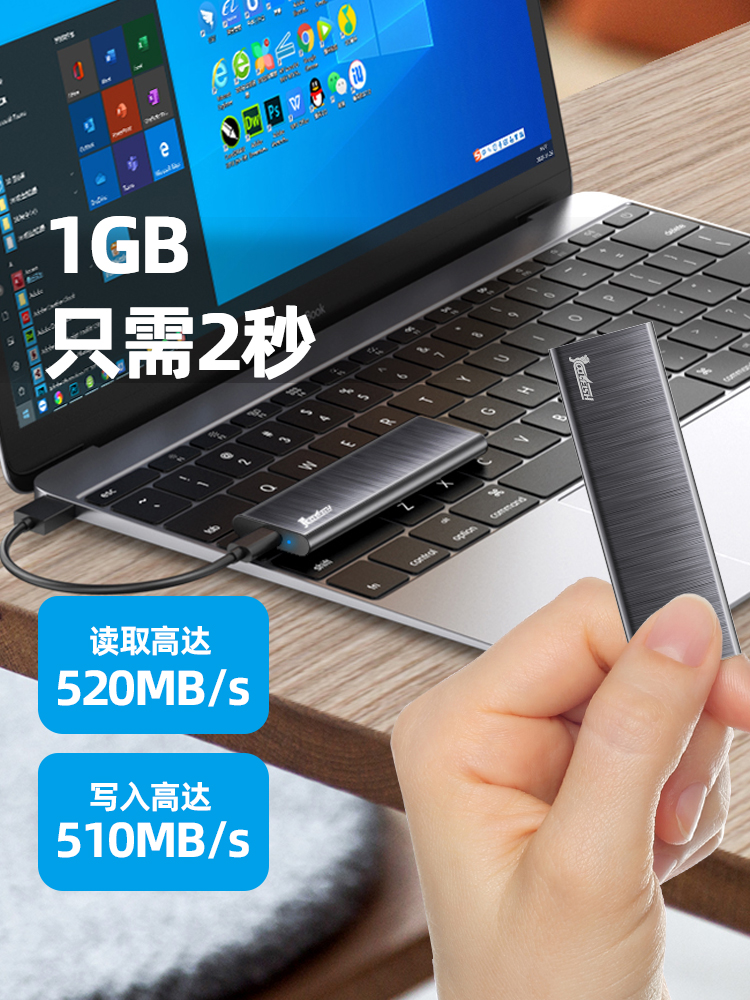 长江存储颗粒移动硬盘1tb便携存储mac外接c口固态移动u盘2t ssd - 图0