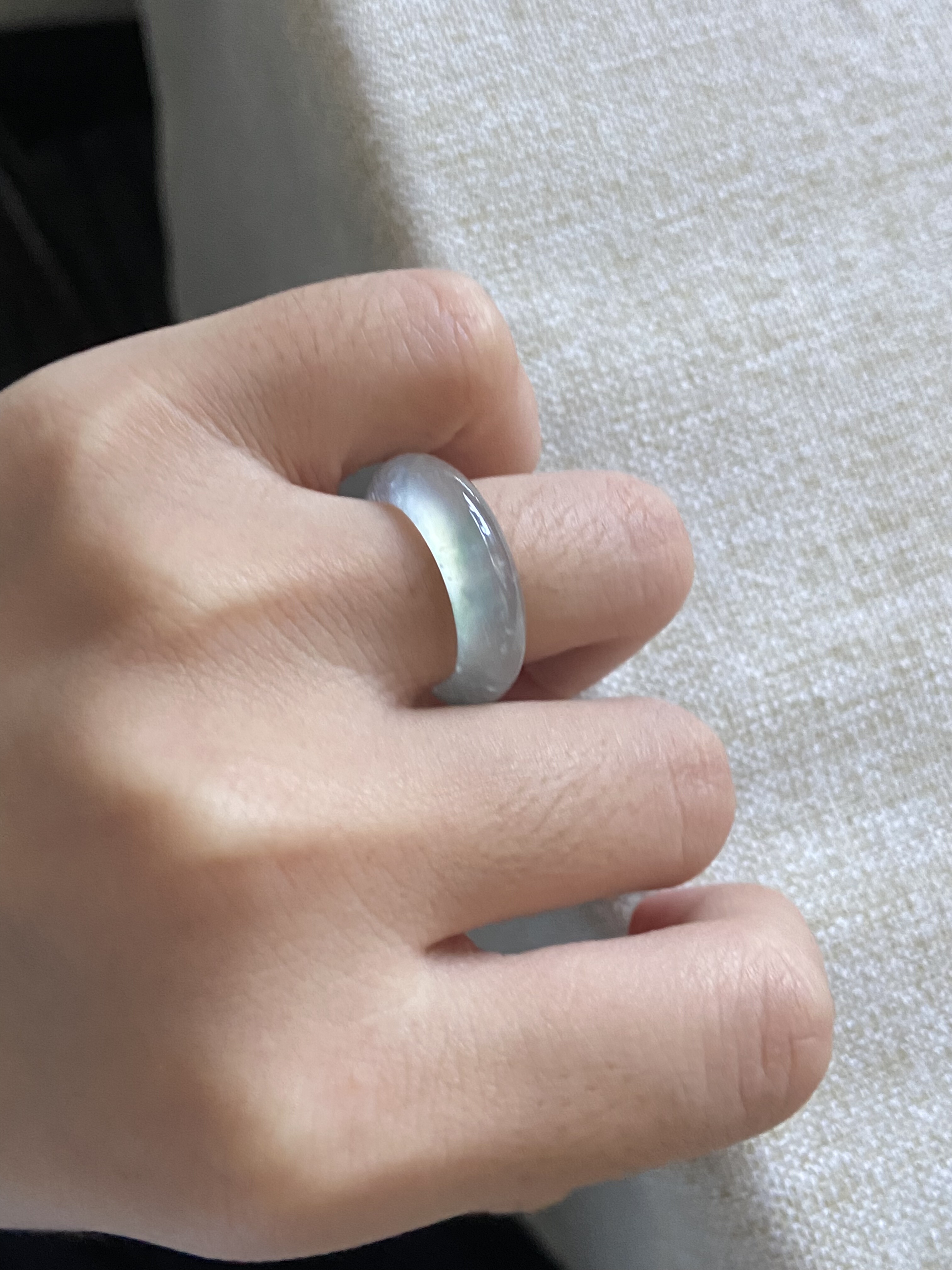 7号圈高冰晴di底翡翠指环 - 图2