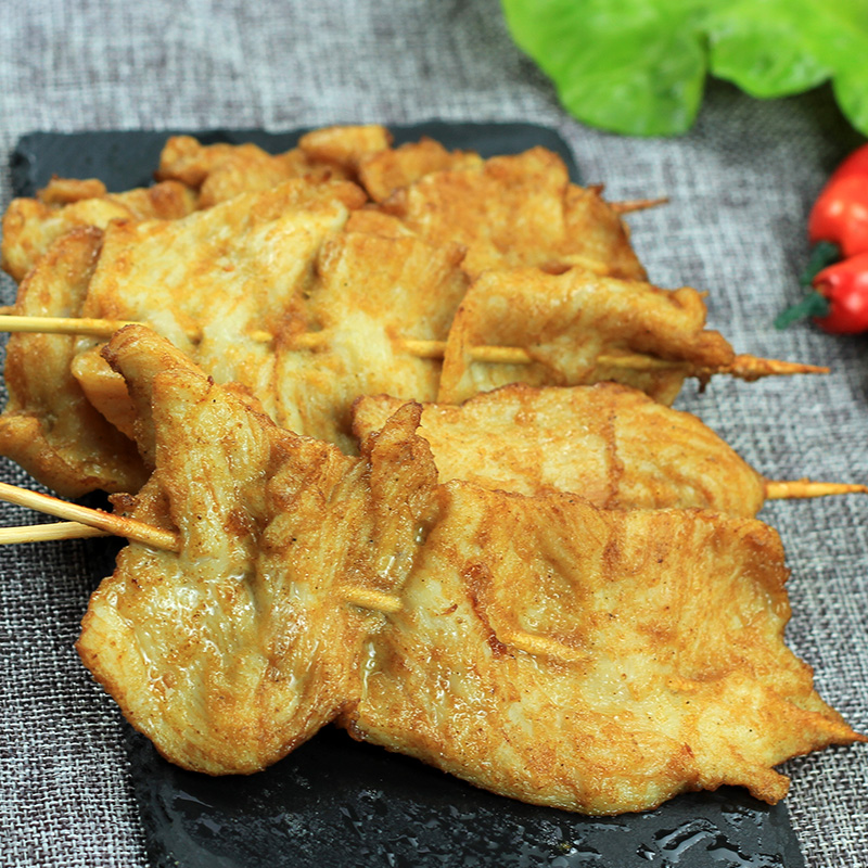 黄金鸡肉串咖喱里脊肉手抓饼配菜冷冻食材半成品油炸烧烤铁板小吃 - 图0