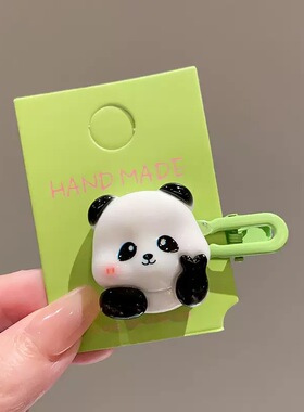 可爱卡通熊猫发夹甜美少女