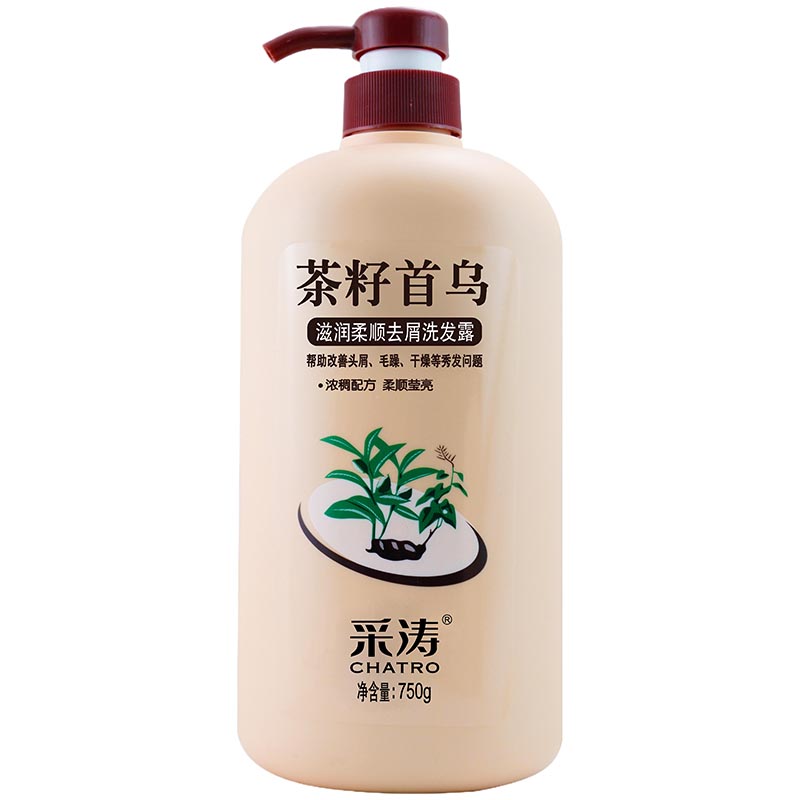采涛茶籽首乌洗发水露去屑控油柔顺滋润丝滑改善毛躁男女士家庭装 - 图3