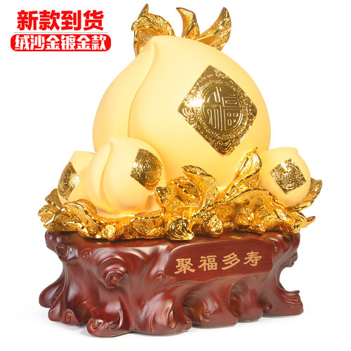 大号寿桃摆件工艺品送老人生日礼物送长辈老年人实用祝寿贺寿礼品 - 图3