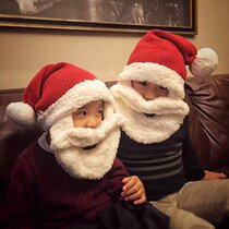 Christmas old man hat knit hat cloud duo in general soft cotton with big beard Christmas Lust Christmas hat Christmas bag