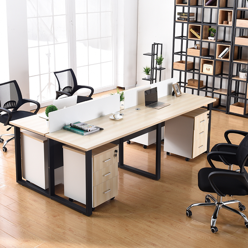 成都职员办公桌椅组合四人位现代简约屏风工作位员工办公室桌子 - 图2