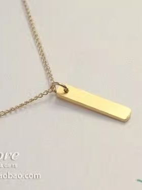 保持简单系列 银镀金 银本色 小竖条项链 美国 Dogeared 正品