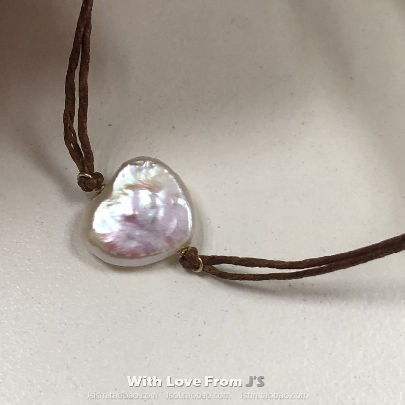 停产款 上蜡亚麻线 LOVE 心形贝母许愿手绳 美国Dogeared正品 - 图3