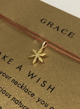 丝线款 银镀金【星星花】吊坠 许愿项链 美国Dogeared正品