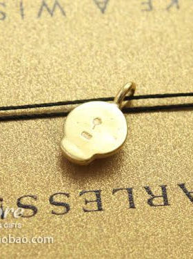 丝线款 银镀金【可爱花骷髅】吊坠 许愿项链 美国Dogeared正品