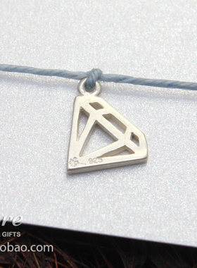 dogeared正品925银线条钻石手绳