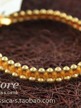 dogeared双排编织铜珠手绳