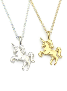 银色独角兽项链马年饰品