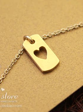 美国 许愿项链 爱心小牌 标签 锁骨链 金色 银饰品Dogeared正品
