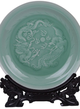 龙泉青瓷居家陈设会所庆典挂盘