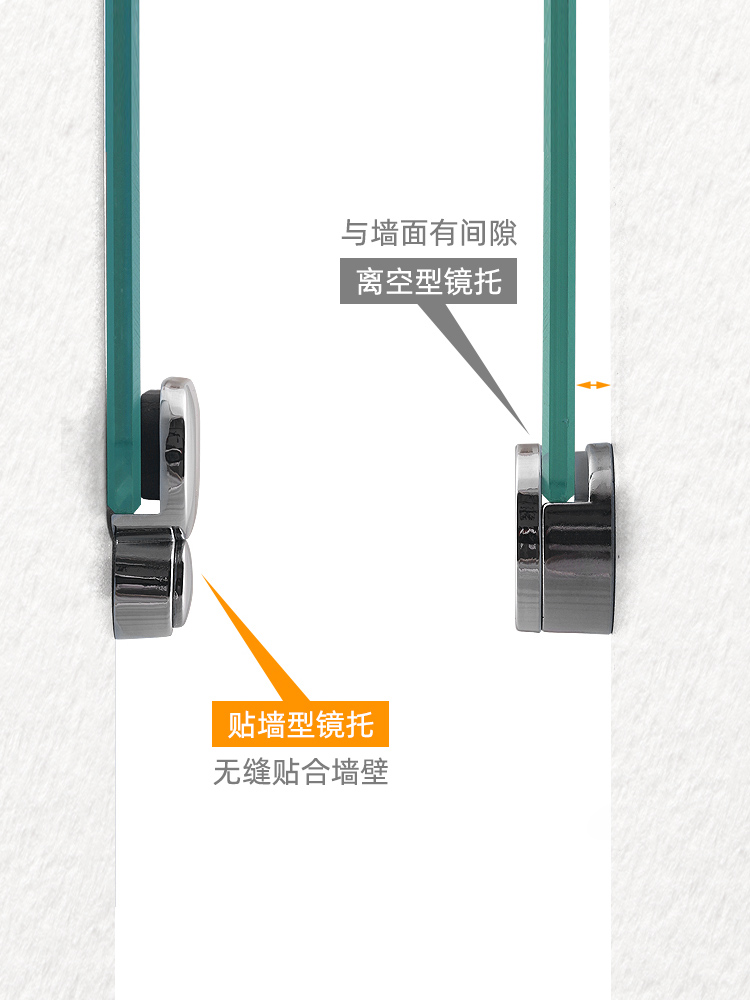 玻璃固定夹镜面固定卡扣免打孔底托配件玻璃卡槽墙面镜托玻璃夹子 - 图1