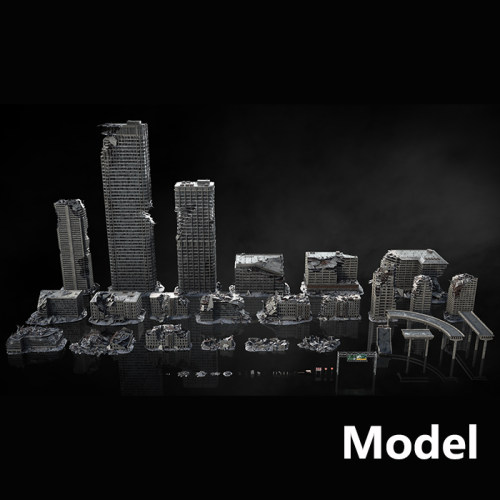 Model Warzone战争空间废墟kitbash3d模型资源（带贴图） - 图0