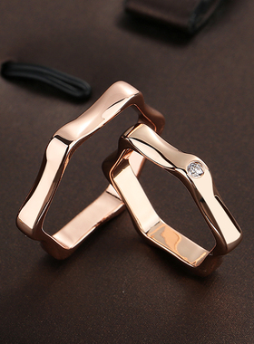 925纯银戒指情侣对戒小众设计六边形戒指俊哲同款六角形螺母戒指