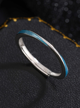 [证书+刻字]999纯银莫比乌斯夜光蝴蝶情侣戒指环小众设计发光对戒