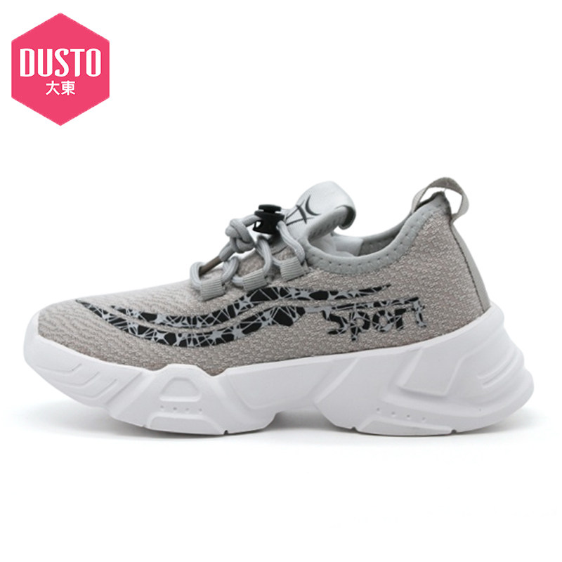 大东新款春季中跟平底圆头网布透气一脚蹬防滑运动鞋童鞋21Q1656