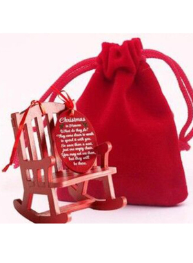 圣诞小摇椅 木质工艺小摆件小家具 房间卧室装饰配件 圣诞装饰