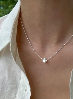 赛伊娜意大利波光粼粼链条锁骨链S925纯银清冷感拉丝猫眼珠项链女