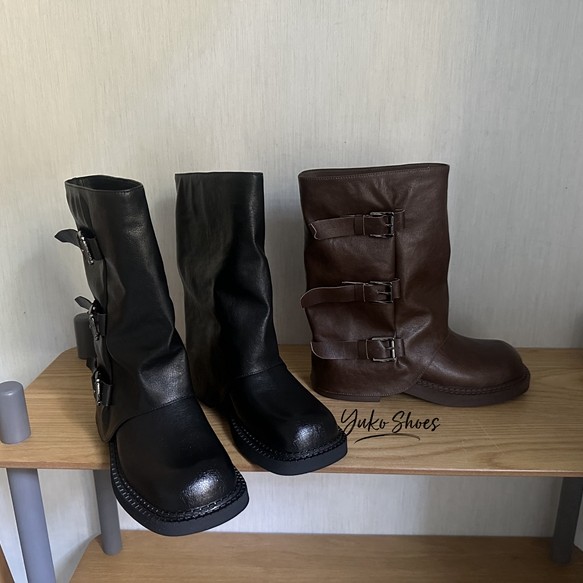 辣妹裤管靴！4.6cm增高皮带扣爆款中筒西部骑士靴~短靴牛仔堆堆靴,淘宝优惠券,粉丝福利购,淘宝优惠卷